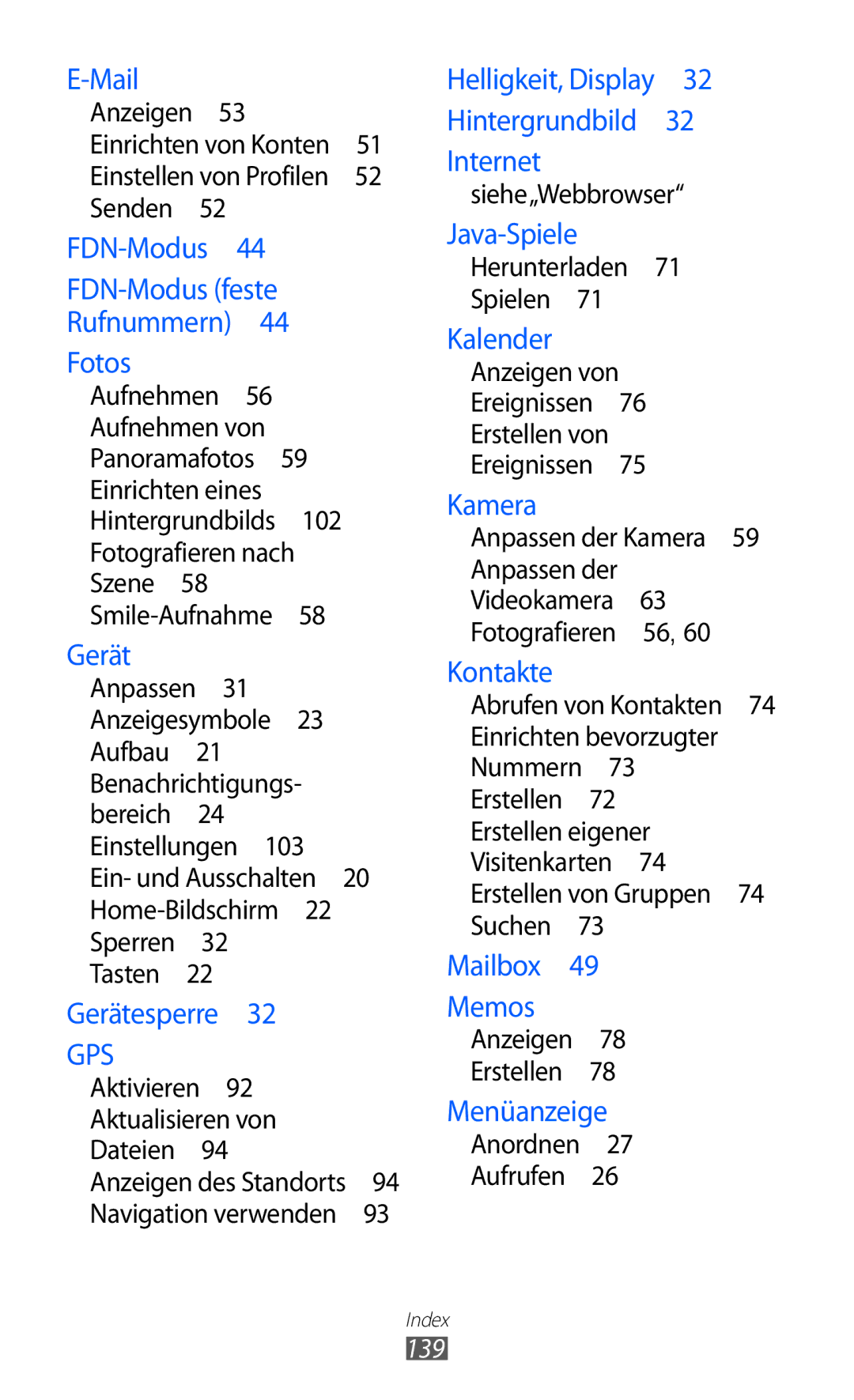 Samsung GT-S7230RIEVD2, GT-S7230TAEVD2, GT-S7230TAEDTO, GT-S7230MKEVIA, GT-S7230TAEDBT manual 139, Aktualisieren von Dateien  